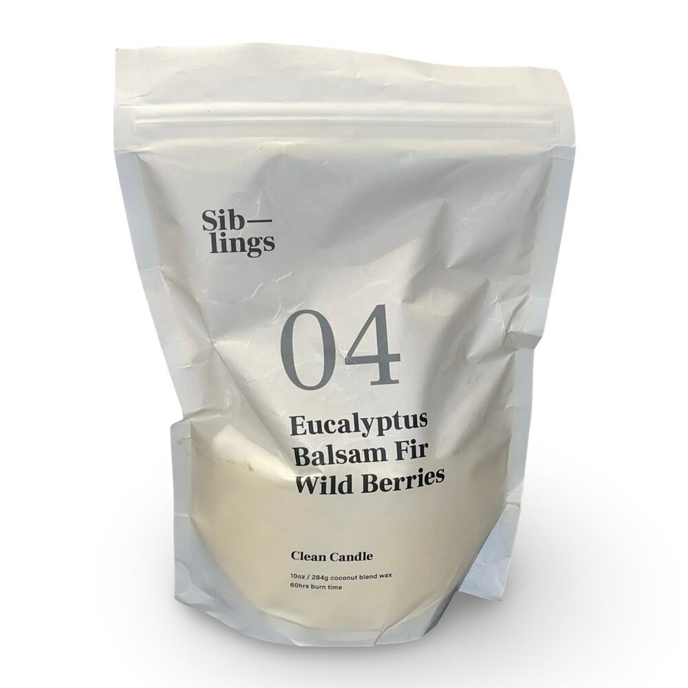 Siblings No 04 Clean Candle Refill Pouch Eucalyptus Balsam Fir 10oz DIY USA